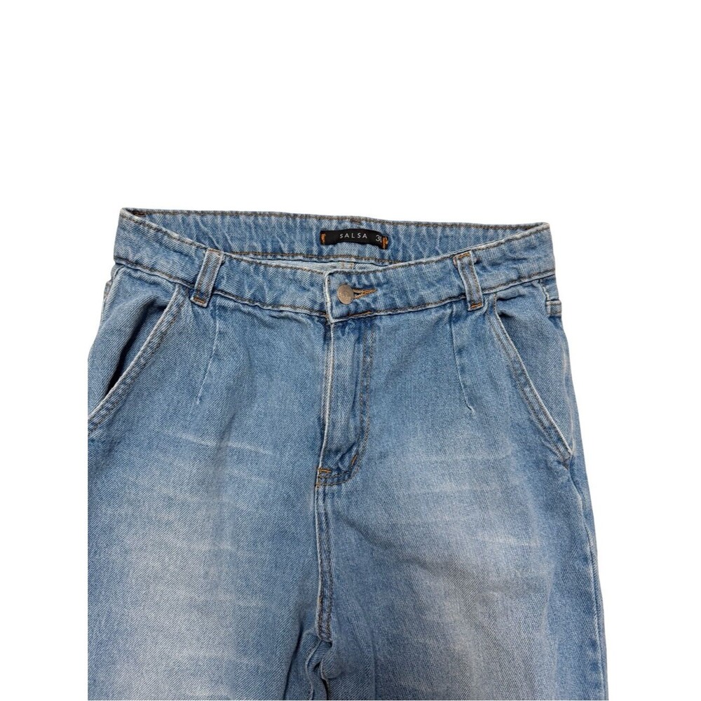 Salsa Light Wash High Rise Tapered Cropped Ankle Jeans Size 30 Stretch Denim - Picture 3 of 8